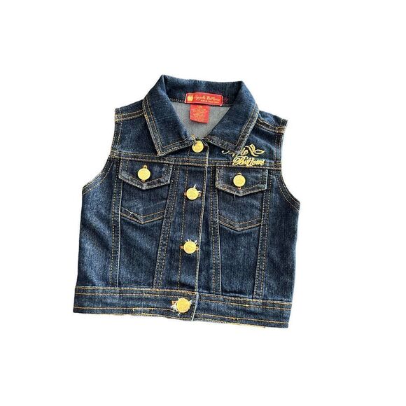 Apple bottom sleeveless jeans vest Infant Size girls size 12 months - Picture 1 of 5